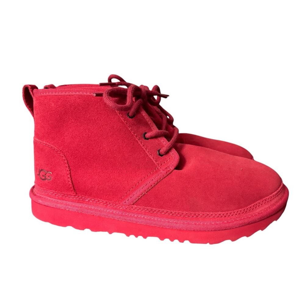 Ugg Neumel Boots Red Chukka Boots Mens Suede Samba Comfort Cozy Lined Winter